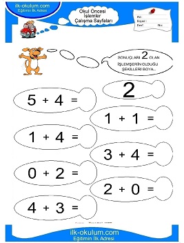 Çocuklar İçin toplam işlemi yaprak testleri 